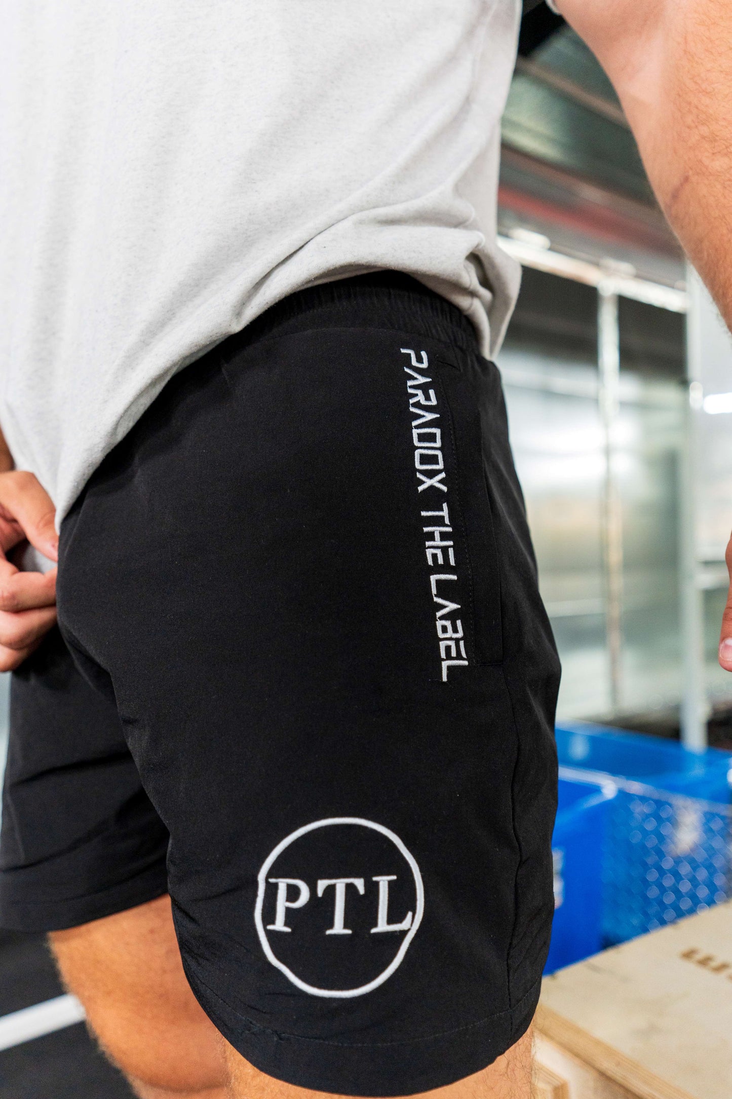 Black 5" Zip Pocket Gym Shorts