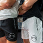 White 7" Zip Pocket Gym Shorts